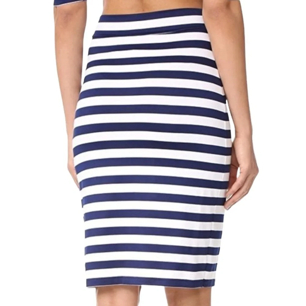 Susanna Monaco Revolve Sachi Blue&‎ White Stripe Inkwell Skirt